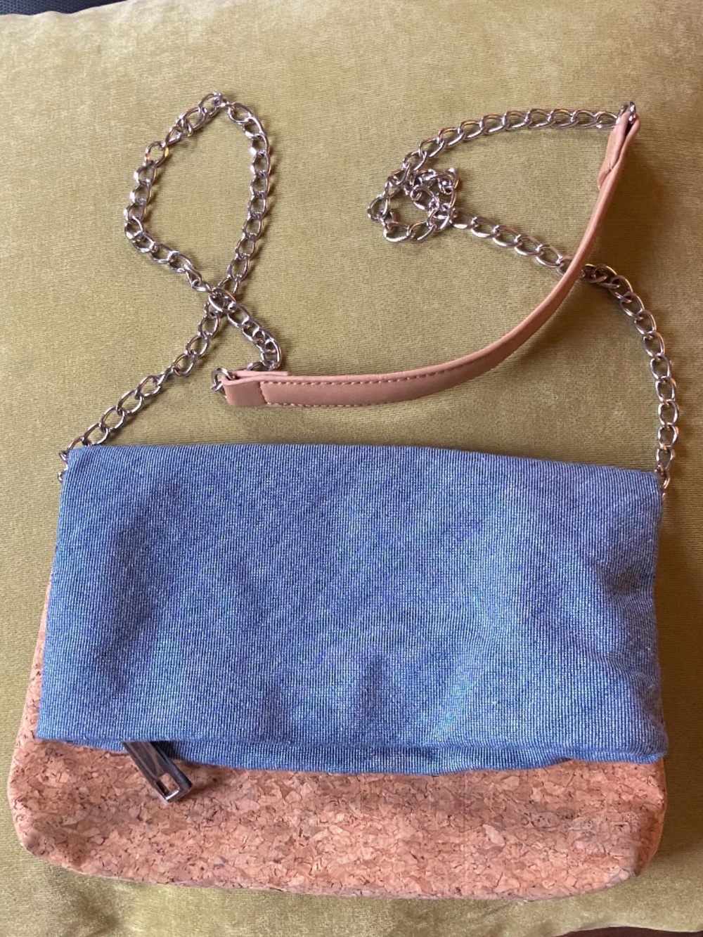 Chico’s denim and cork purse